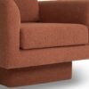 360° Modern Swivel Accent Chairs Round Armchair, Thick Padded Lounge Sofa Upholstered Comfy (Set of 2) - Brick Red - Image 8
