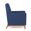 Mid Century Modern Club Chair With Upholstery And Rubberwood Legs - Navy Blue - Image 8