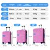 Hardshell Luggage Sets 3 Pieces Contrast Color Suitcase With Spinner Wheels And Tsa Lock 20" 24" 28" Available - Pink - Image 15