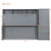 Queen Size Murphy Wall Bed With Closet And Drawers - Gray - Image 13