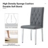 Armless Dining Chairs, Grid And Buckle Design Of The Back (Set of 4) - Gray - Image 7