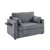 Twin Size Sofa Bed Sleeper Sofa Loveseat Sofa With Foldable Mattress, USB Ports, Side Table & Storage Pocket - Gray - Image 8