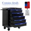 5 Drawer Multifunctional Tool Cart With Wheels - Black / Blue - Image 5
