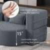 Modern Floor Sofa, With 2 Pillows, Convertible Teddy Fabric Foam Filled Bed, Full Size Folding Mattress, Suitable For Living Room Guest Room, Game Room - Gray - Image 17
