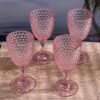 Diamond Cut Plastic Wine Glasses (Set of 4), Bpa Free Acrylic, Unbreakable Wine Glasses, 12Oz - Pink - Image 3
