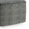 Briella - Square Woven Outdoor / Indoor Pouf - Gray / White - Image 4