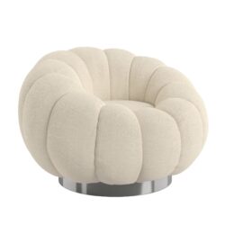 Lillie - Pumpkin Swivel Accent Chair - White