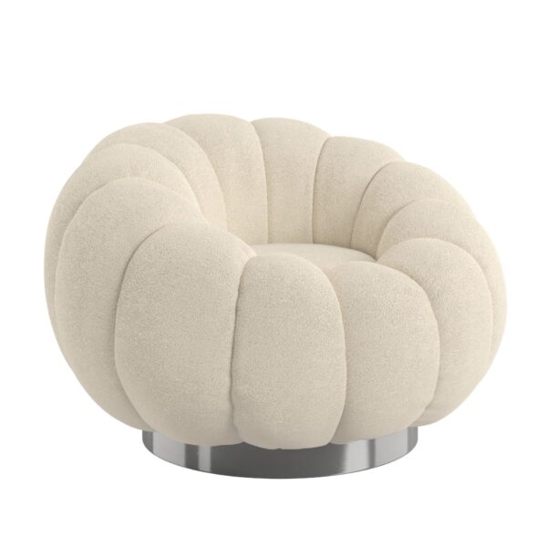 Lillie - Pumpkin Swivel Accent Chair - White