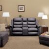 2 Seat Reclining Loveseat With Middle Console Slipcover, Stretch Loveseat Reclining Sofa Covers - Black - Image 3