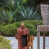 Red Fire Hydrant Water Fountain With Dog And Bird Accents, Outdoor Fountian With Light And Pump - Red / Light Brown - Image 7