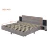King Size Floating Platform Bed, With LED Lights, Bedside Nightstand - Gray - Image 12