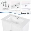 Vintage Style 30" Bathroom Vanity With Sink, Multi Functional Storage, Soft Closing Door - White - Image 7
