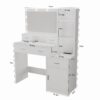 43.31" Newly Designed Smart Mirror Dressing Table With Drawers And Storage Cabinet, Dressing Table With Dressing Pad For Bedroom, Dressing Room - White - Image 10