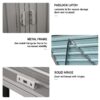 Garbage Bin Shed Stores 2 Trash Cans Metal Outdoor Bin Shed For Garbage Storage, Stainless Galvanized Steel, Bin Shed For Garden Yard Lawn - Gray - Image 3