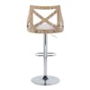 Charlotte - Farmhouse Adjustable Height Barstool With Swivel Rounded Rectangle Footrest (Set of 2) - Chrome / White Washed / Cream - Image 5