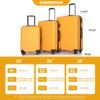 3 Piece Luggage Sets Lightweight Suitcase With Two Hooks, Spinner Wheels, Tsa Lock, (20/24/28) - Orange - Image 3