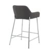 Daniella - Contemporary Fixed Height Counter Stool (Set of 2) - Chrome / Charcoal - Image 4