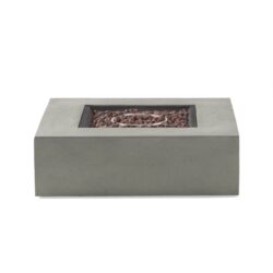 Contemporary 50, 000 Btu Square Fire Table With Clean Lines - Light Gray