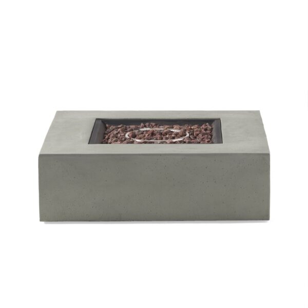Contemporary 50, 000 Btu Square Fire Table With Clean Lines - Light Gray