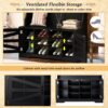 Entryway Bench With Coat Rack, 3 In 1 Design And Adjustable Shelves, Hall Tree With 7 Hooks For Entrance, Living Room - Black - Image 9