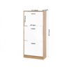 Freestanding Shoe Storage Cabinet With 3 Flip Drawers - White / Natural - Image 6