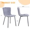 Luxury Minimalist Chairs (Set of 4) High Quality Dining Chairs With Metal Legs, Modern Design - Black / Gray - Image 3