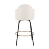 Ahoy - Contemporary Fixed Height Counter Stool Round Gold Footrest (Set of 2) - Cream / Black - Image 5