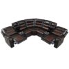 Manual Reclining Sectional Sofa Set L Shaped Symmetrical Motion Sofa Corner Couch Sets With Storage Boxes, 4 Cup Holders And LED Light Strip For Living Room - Black / Brown - Image 12