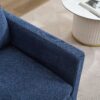 Swivel Accent Chair, Upholstered Skirted Swivel Chair With Removable Back Cushion, 360 Degree Comfy Armchair For Living Room, Nursery, Lounge, Office - Navy Chenille - Image 9