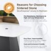 5 Pieces Outdoor Patio Dining Set, Squircle Dining Table, 4 Dining Chairs With Sunbrella Cushions - Ember Black - Image 6