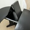 Dining Table For Farmhouse Kitchen Expandable Oval Table Top With Removable Leaf Trestle X Shaped Base - Black - Image 19