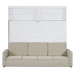 Queen Size Murphy Wall Bed With Sofa - White