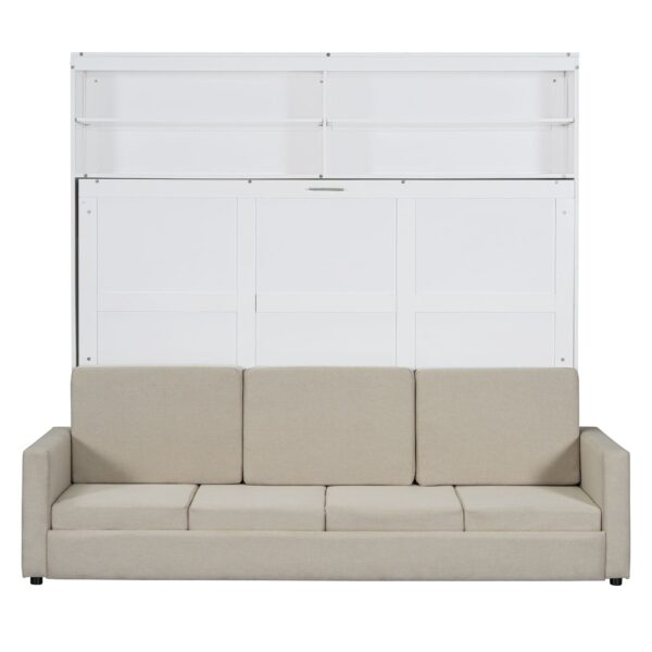 Queen Size Murphy Wall Bed With Sofa - White