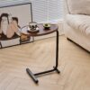 C-Shaped Side Table, Small Sofa Table For Living Room - Brown - Image 9