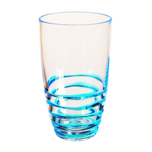 Leading Ware Swirl Acrylic Glasses Drinking (Set of 4), 20Oz, Bpa Free, Durable Plastic - Blue