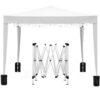 10'X10' Folding Canopy With 4 Removable Sidewalls Outdoor Event Shelter UPF 50+ Gazebo Portable Tents For Parties Beach Camping Wedding Ez Pop Up Canopy 4 Pieces Weight Bag + Carry Bag - White - Image 2