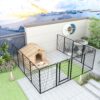 81.1" 12 Panels Heavy Duty Metal Playpen With Door, Dog Fence Pet Exercise Pen For Outdoor - Black - Image 19