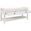 Multipurpose Entryway Shoe Rack With Cushioned Seat And Drawers Storage Bench - White - Image 9