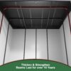 10 Ft. W X 7 Ft. D Plastic Storage Shed With Floor - Black / Gray - Image 5