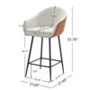 Modern Style Counter Height Bar Stools, With Comfortable Upholstery, Durable Metal Legs Ensure Stability - Brown - Image 3
