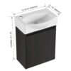 Modern 16" Bathroom Vanity Sink Combo With Ceramic Sink And Cabinet For Small Spaces - Black - Image 3