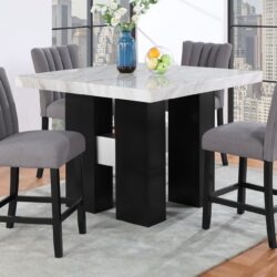 Mikha - Bar Table And Bar Stools - White
