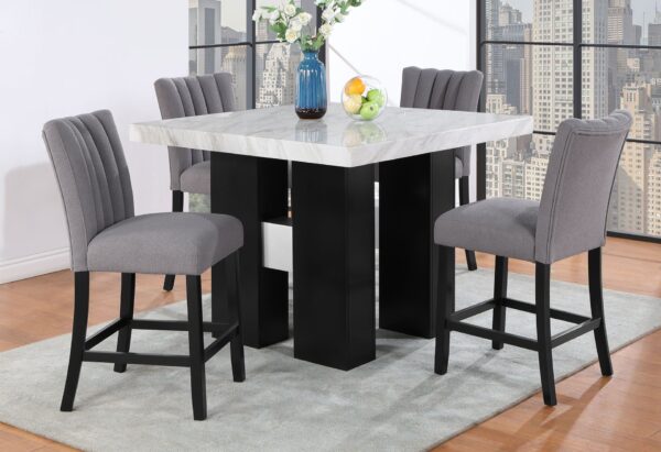Mikha - Bar Table And Bar Stools - White
