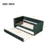Twin Size Upholstered Tufted Daybed With Trundle - Green - Image 3