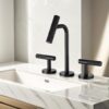 2 Handles Widespread 8" Bathroom Faucet With Solid Brass Construction - Matte Black - Image 2