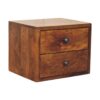 Solis - 2 Drawer Wall Mounted Nightstand - Brown - Image 2