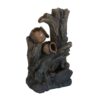 Decorative 4 Tier Broken Pot Water Fountain With LED Light - Brown - Image 2