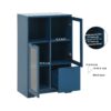 Painted Cabinet With Glass Doors, Drawer, And Open Storage Space For Bedroom And Living Room - Navy Blue - Image 16