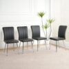 Modern Dining Chair (Set of 4) With Cloth Upholstery And Electroplated Metal Legs - Charcoal Gray - Image 4