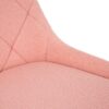 Modern Teddy Velvet Fabric Dining Chair With Golden Electroplated Legs, Soft And Comfortable, Adjustable And Space Saving - Pink - Image 9